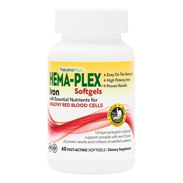 Вітаміни та мінерали Natures Plus Hema-Plex, 60 капсул