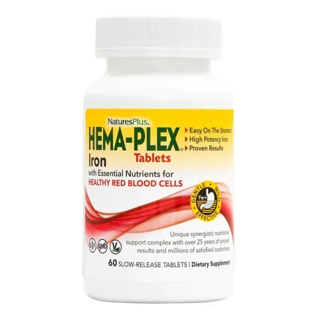 Вітаміни та мінерали Natures Plus Hema-Plex, 60 таблеток