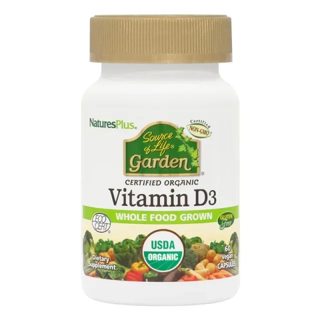 Вітаміни та мінерали Natures Plus Source of Life Garden Vitamin D3 5000 IU, 60 вегакапсул