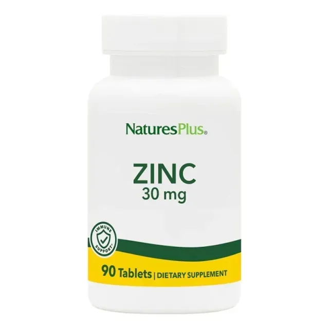 Витамины и минералы Natures Plus Zinc 30 mg, 90 таблеток