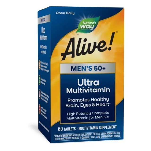 Вітаміни та мінерали Nature's Way Alive! Once Daily Men's 50+ Ultra Potency, 60 таблеток