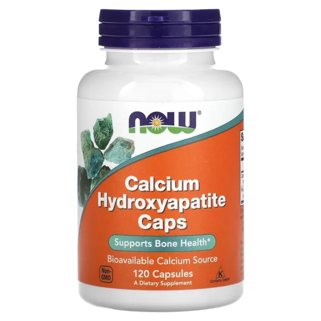 Вітаміни та мінерали NOW Calcium Hydroxyapatite Caps, 120 вегакапсул