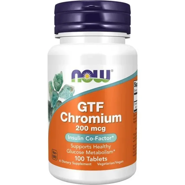 Вітаміни та мінерали NOW GTF Chromium 200 mcg, 100 таблеток