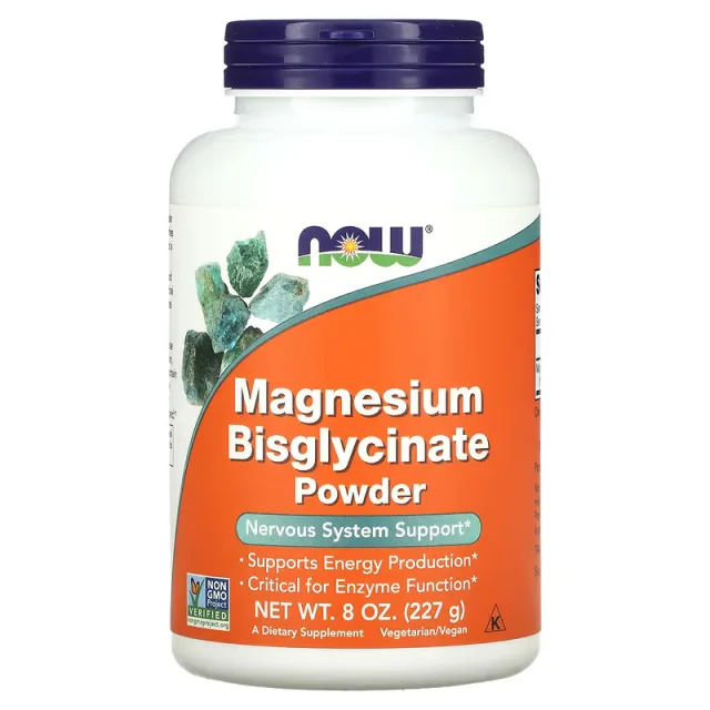 Вітаміни та мінерали NOW Magnesium Bisglycinate Powder, 227 грам