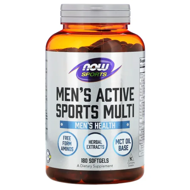 Вітаміни та мінерали NOW Sports Mens Active Sports Multi, 180 капсул