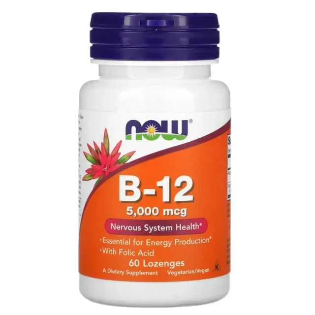 Вітаміни та мінерали NOW Vitamin B12 5000 mcg, 60 льодяників