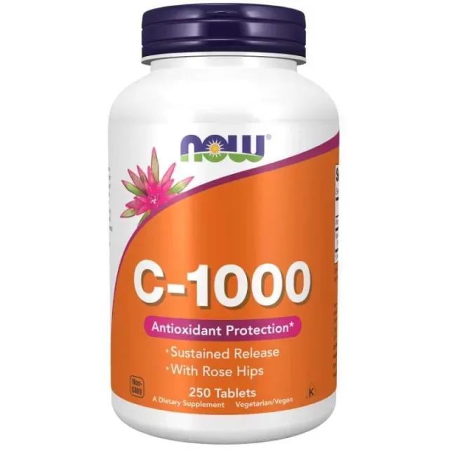 Вітаміни та мінерали NOW Vitamin C-1000, 250 таблеток