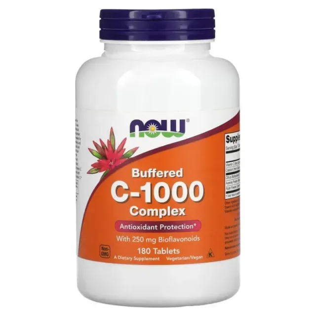Вітаміни та мінерали NOW Vitamin C-1000 Complex Buffered, 180 таблеток