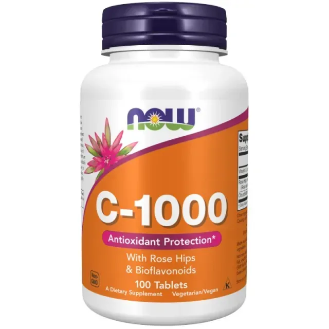 Вітаміни та мінерали NOW Vitamin C-1000 with Rose Hips & Bioflavonoid, 100 таблеток