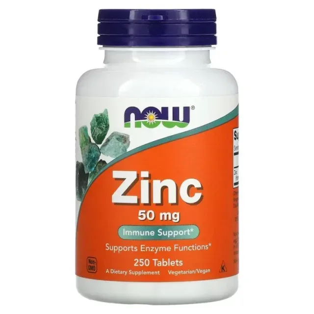 Вітаміни та мінерали NOW Zinc 50 mg, 250 таблеток