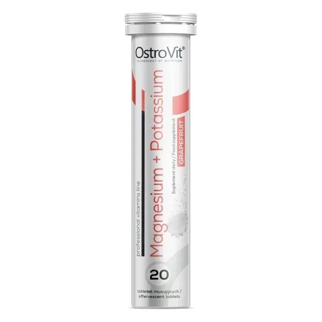 Вітаміни та мінерали OstroVit Magnesium + Potassium, 20 шипучих таблеток - Грейпфрут