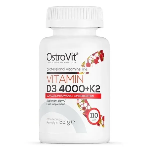 Вітаміни та мінерали OstroVit Vitamin D3 4000 +K2, 110 таблеток