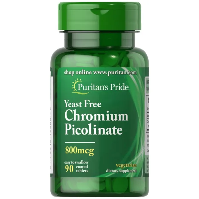 Вітаміни та мінерали Puritan's Pride Chromium Picolinate 800 mcg Yeast Free, 90 таблеток