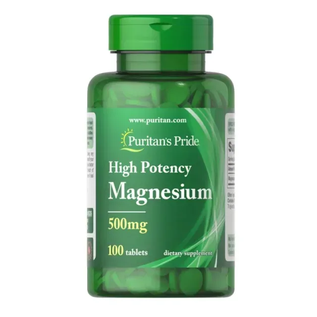 Витамины и минералы Puritan's Pride Magnesium 500 mg High Potency, 100 таблеток