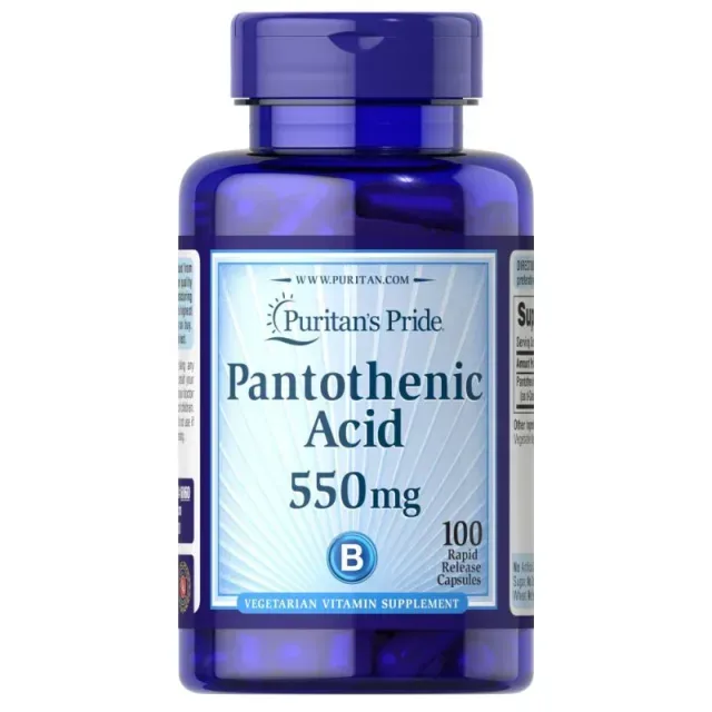 Вітаміни та мінерали Puritan's Pride Pantothenic Acid 550 mg, 100 капсул