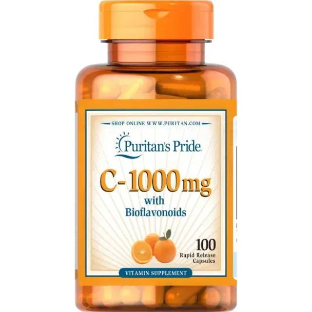 Вітаміни та мінерали Puritan's Pride Vitamin C 1000 mg with Bioflavonoids, 100 капсул
