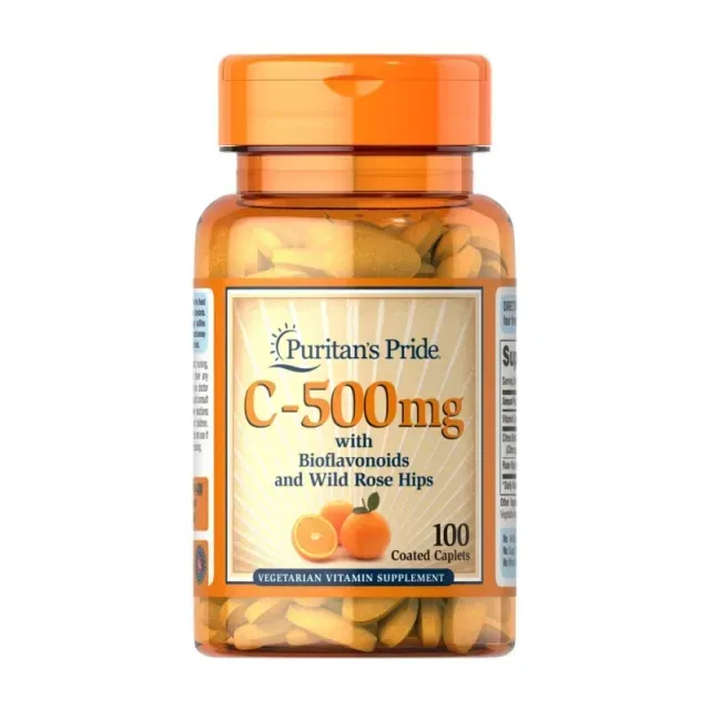 Витамины и минералы Puritan's Pride Vitamin C 500 mg with Bioflavonoids and Rose Hips, 100 каплет