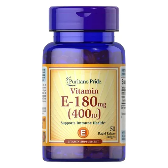 Витамины и минералы Puritan's Pride Vitamin E 400 IU (180 mg), 50 капсул