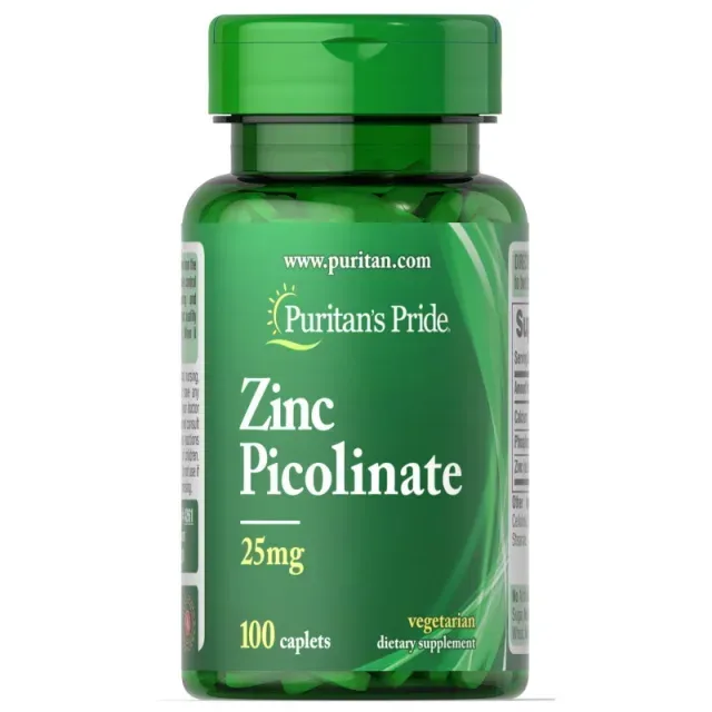 Вітаміни та мінерали Puritan's Pride Zinc Picolinate 25 mg, 100 каплет