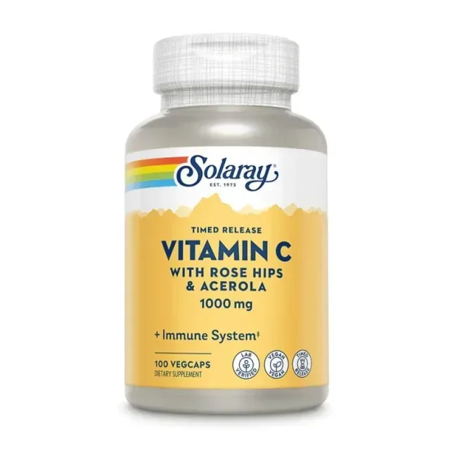 Вітаміни та мінерали Solaray Vitamin C 1000 mg Timed Release, 100 вегакапсул