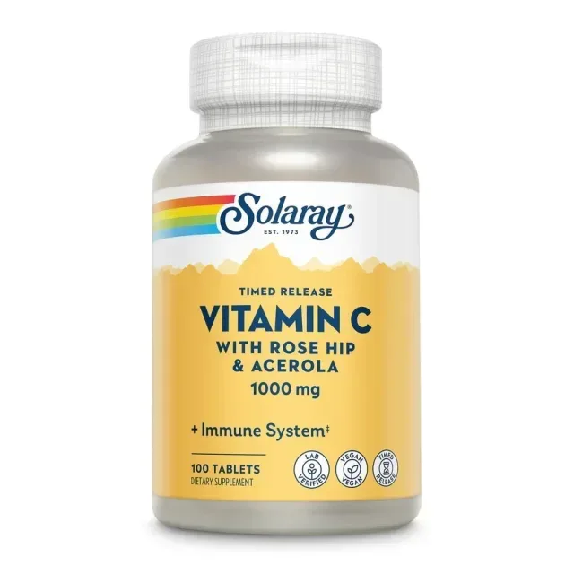 Вітаміни та мінерали Solaray Vitamin C 1000 mg Timed Release, 100 таблеток