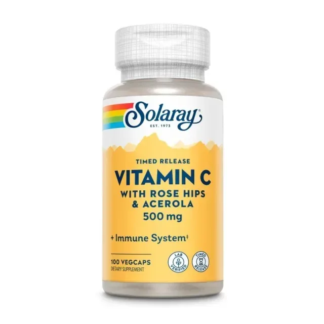 Вітаміни та мінерали Solaray Vitamin C 500 mg Timed Release, 100 вегакапсул