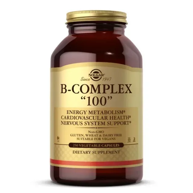 Вітаміни та мінерали Solgar B-Complex 100, 250 вегакапсул