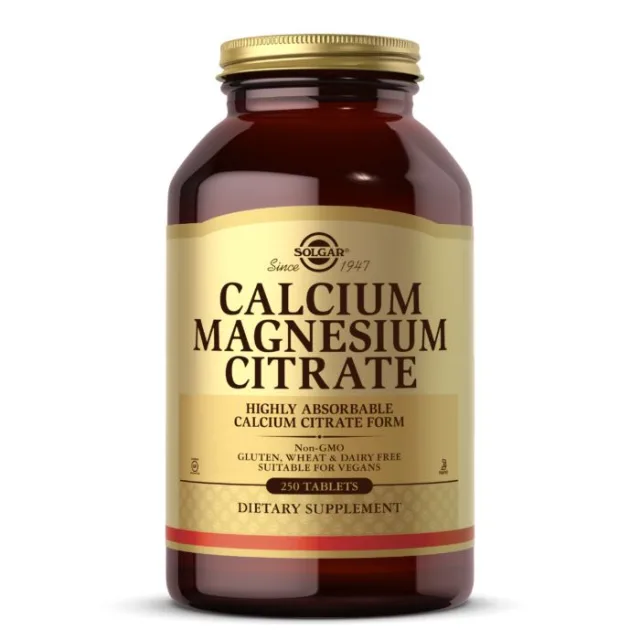 Вітаміни та мінерали Solgar Calcium Magnesium Citrate, 250 таблеток