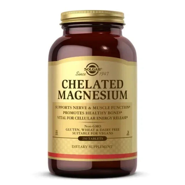 Вітаміни та мінерали Solgar Chelated Magnesium, 250 таблеток