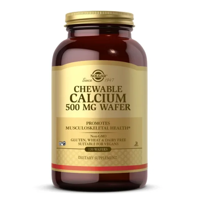 Вітаміни та мінерали Solgar Chewable Calcium 500 mg, 120 жувальних таблеток