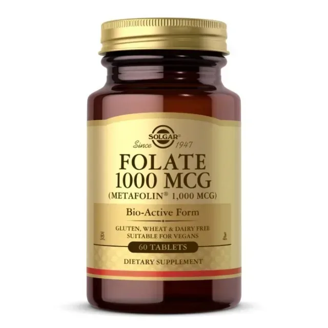 Вітаміни та мінерали Solgar Folate 1000 mcg (Metafolin 1000 mcg), 60 таблеток