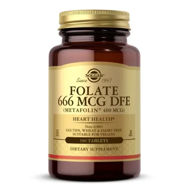 Вітаміни та мінерали Solgar Folate 666 mcg (Metafolin 400 mcg), 100 таблеток
