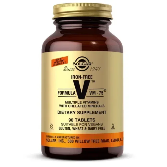 Вітаміни та мінерали Solgar Formula V VM-75 iron free, 90 таблеток