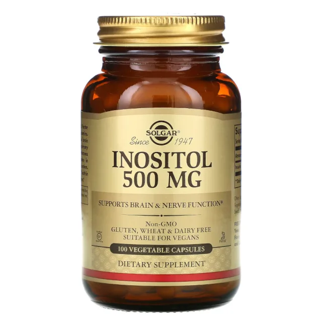 Вітаміни та мінерали Solgar Inositol 500 mg, 100 вегакапсул