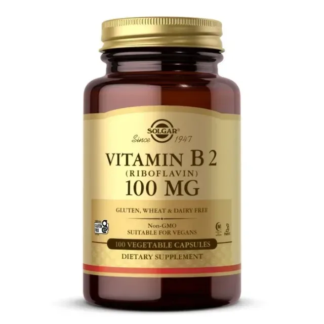 Вітаміни та мінерали Solgar Vitamin B2 100 mg, 100 вегакапсул