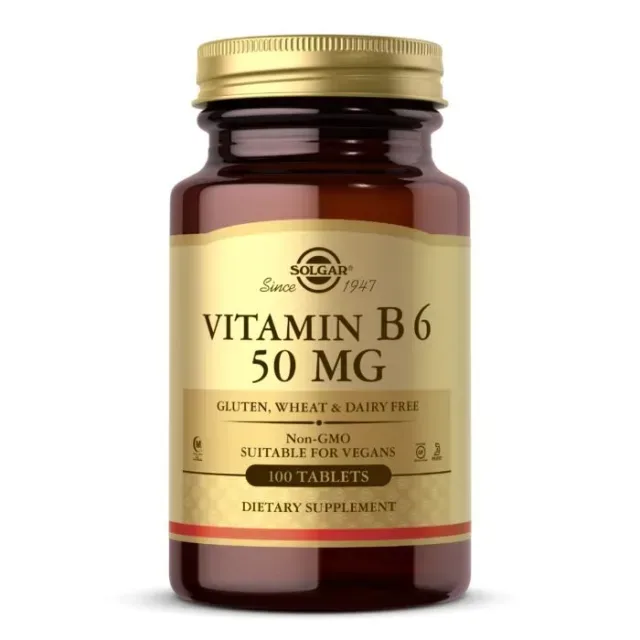 Вітаміни та мінерали Solgar Vitamin B6 50 mg, 100 таблеток