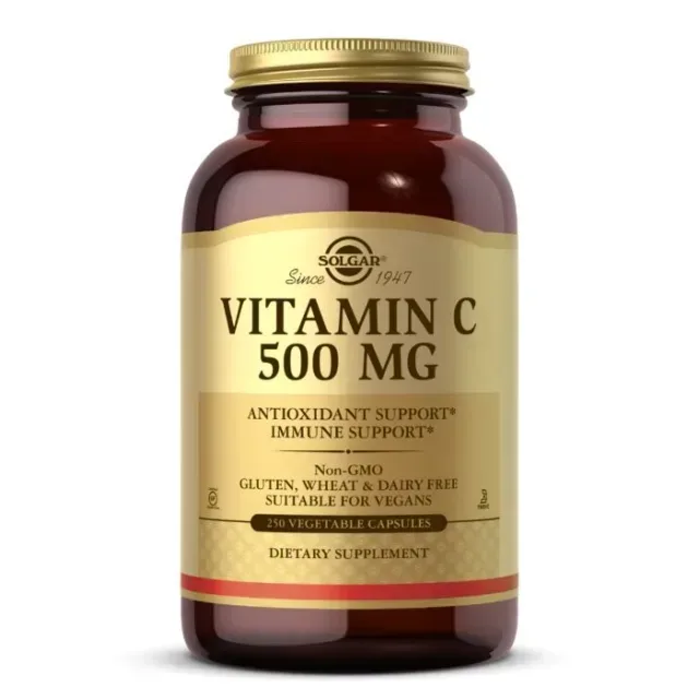 Вітаміни та мінерали Solgar Vitamin C 500 mg, 250 вегакапсул