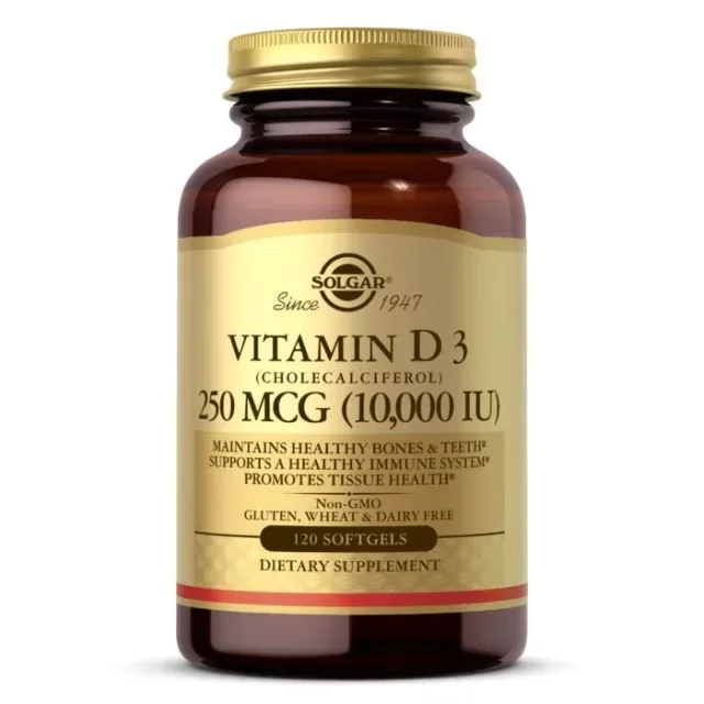 Витамины и минералы Solgar Vitamin D3 250 mcg, 120 капсул