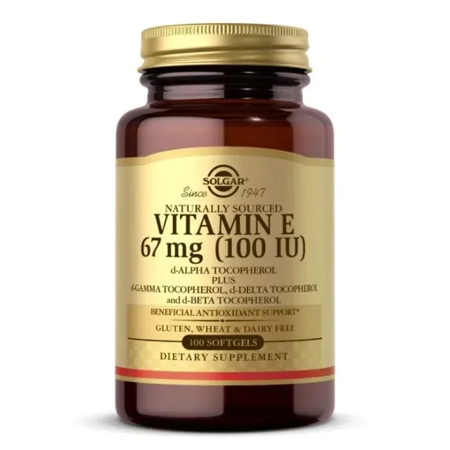Вітаміни та мінерали Solgar Vitamin E 67 mg (100 IU) Mixed Tocopherols, 100 капсул
