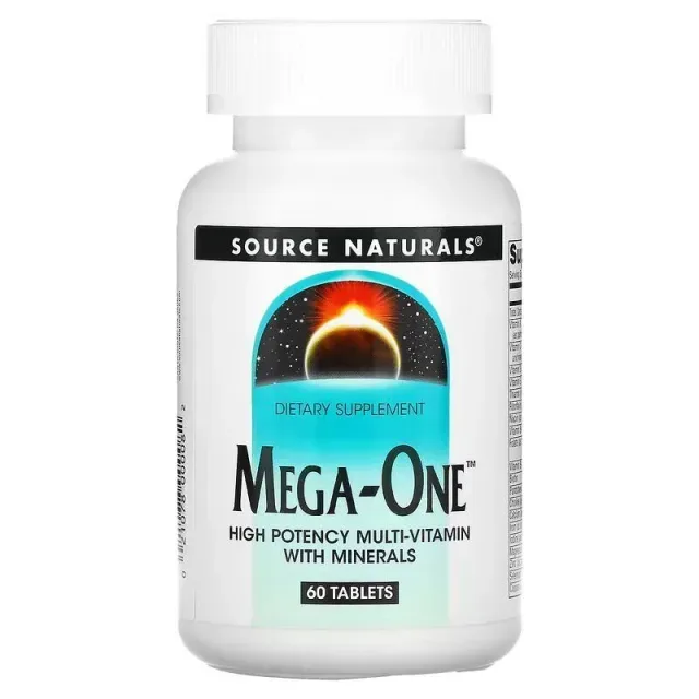Вітаміни та мінерали Source Naturals Mega-One, 60 таблеток
