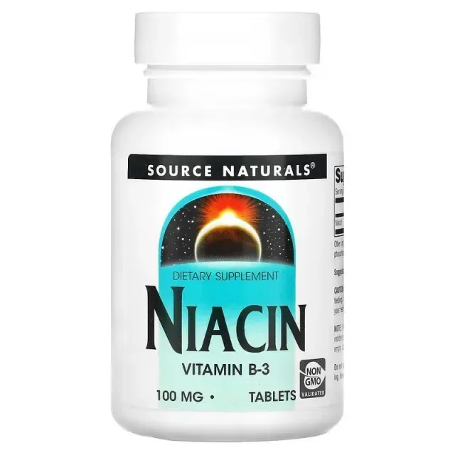Вітаміни та мінерали Source Naturals Niacin 100 mg, 250 таблеток