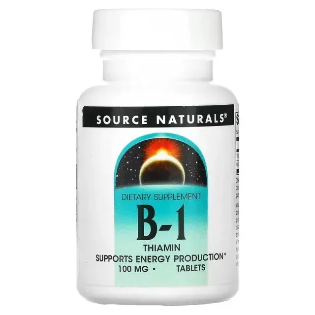 Вітаміни та мінерали Source Naturals Vitamin B1 Thiamin 100 mg, 100 таблеток