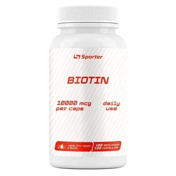 Вітаміни та мінерали Sporter Biotin 10000 mcg, 100 капсул