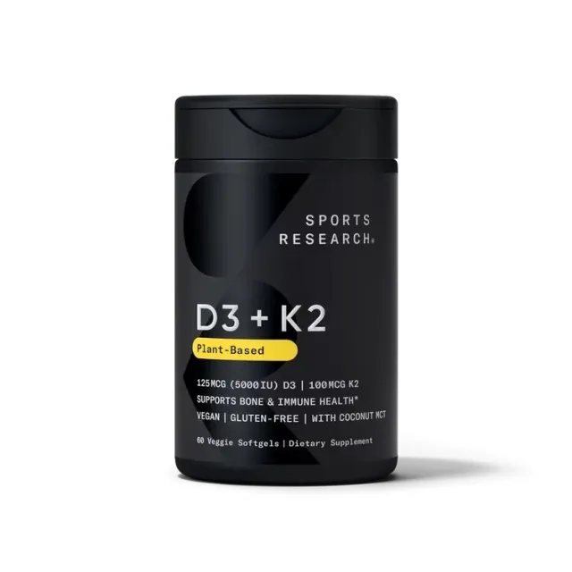Вітаміни та мінерали Sports Research Vitamin D3 + K2 5000 IU/100 mcg, 60 капсул