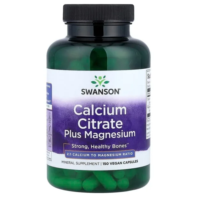 Вітаміни та мінерали Swanson Calcium Citrate Plus Magnesium, 150 капсул