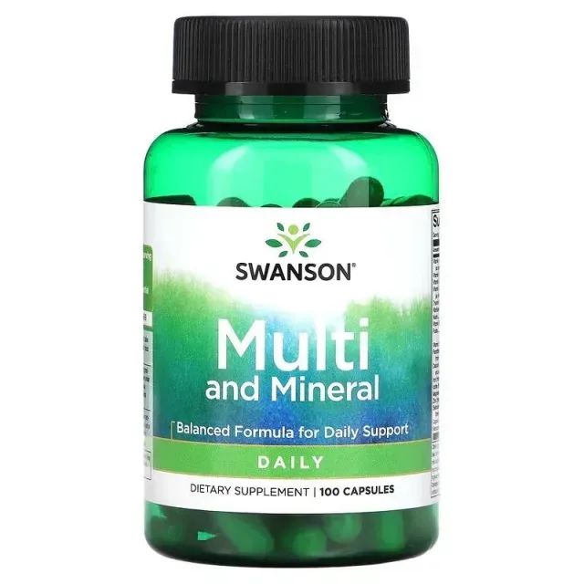 Вітаміни та мінерали Swanson Multi and Mineral Daily, 100 капсул