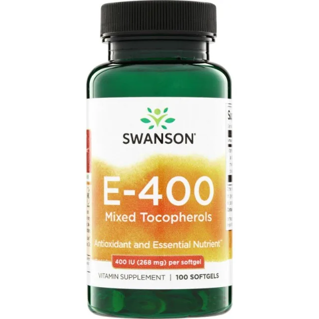 Вітаміни та мінерали Swanson Vitamin E 400 IU (268 mg) Mixed Tocopherols, 100 капсул