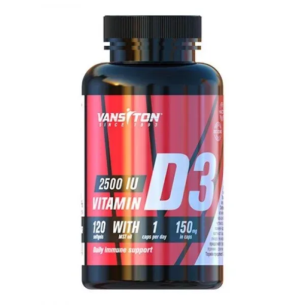 Витамины и минералы Vansiton Vitamin D3, 120 капсул