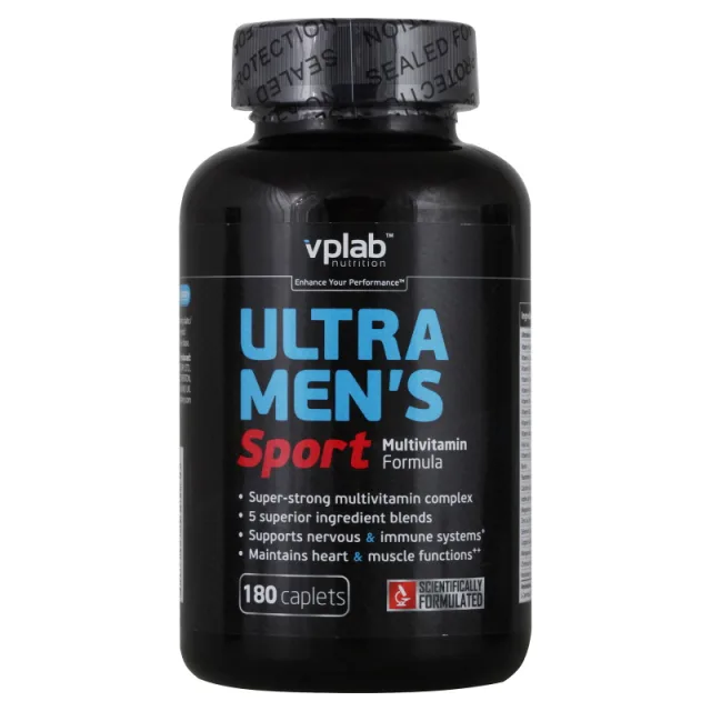 Вітаміни та мінерали VPLab Ultra Mens Sport Multivitamin, 180 каплет