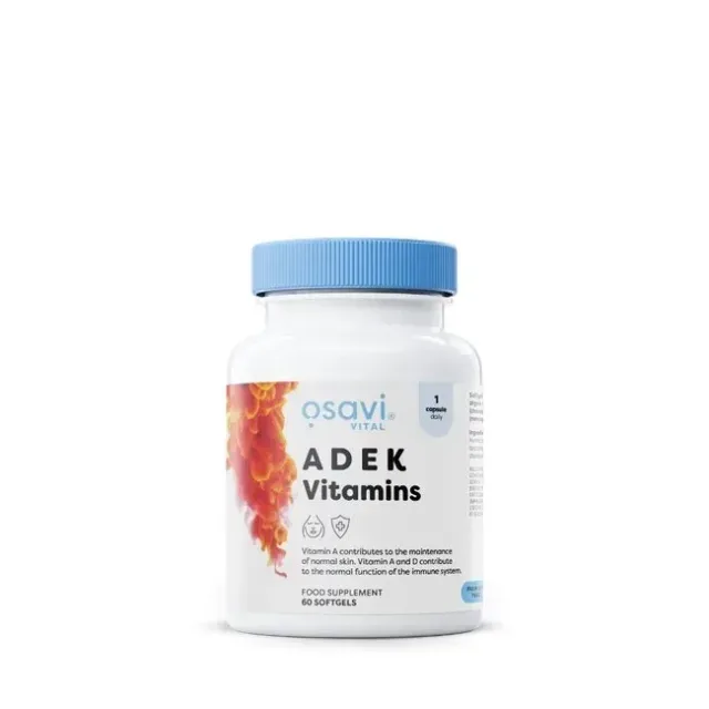 Витаминный комплекс Osavi ADEK Vitamins, 60 капсул жирорастворимых витаминов